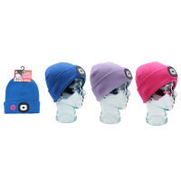 Ladies Heat Machine USB Rechargeable LED Hat Assorted