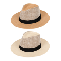 Mens Straw Fedora With Detail Crown