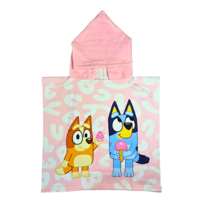 Official Bluey Kids Hooded Towel Poncho