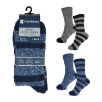 Mens 2 Pack Cosy Socks with Gripper
