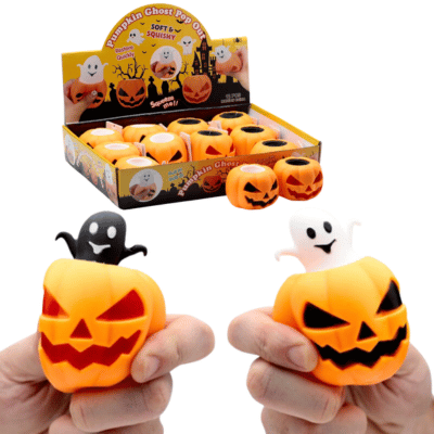 Squeezy Halloween Pumpkin Pop Out Ghost Toy