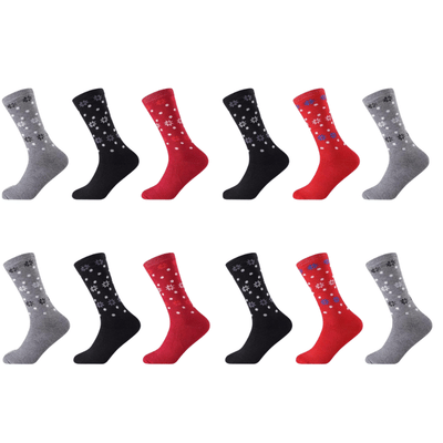 Ladies Brushed 3 Pack Thermal Socks - Snowflakes