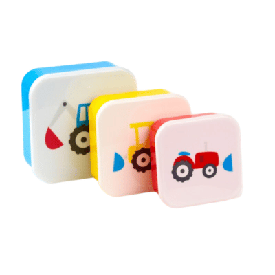 Set Of 3 Lunch Boxes - Little Tractors