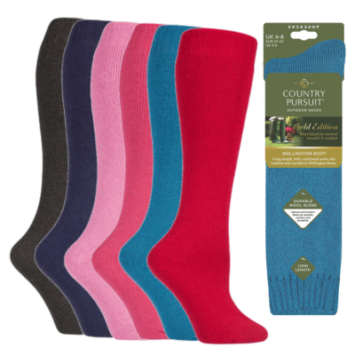 Country Pursuit Ladies Wellington Boot Socks 4-8