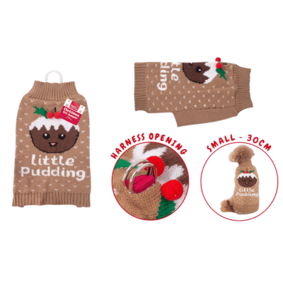 Little Pudding Pet Christmas Jumper Small 30cm