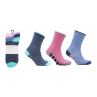 Ladies 3 Pack Casual Socks Footbed Designs