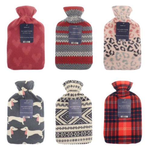 On Trend Design Hot Water Bottles With Fleece Covers
