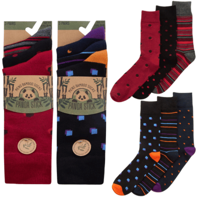 Mens Bamboo Spot Design Socks 3 Pack