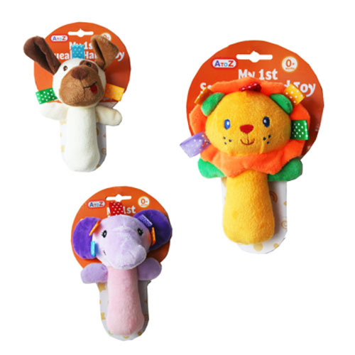 Soft Squeaky Animal Hand Toy Assorted