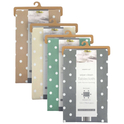 Polka Dot Design Wipe Clean Tablecloths