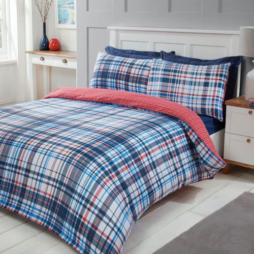 Check Blue Duvet Set | Wholesale Bedding | Wholesale Duvet Sets | A&K ...