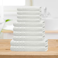 Bear & Panda 10 Piece Cotton Towel Bale White