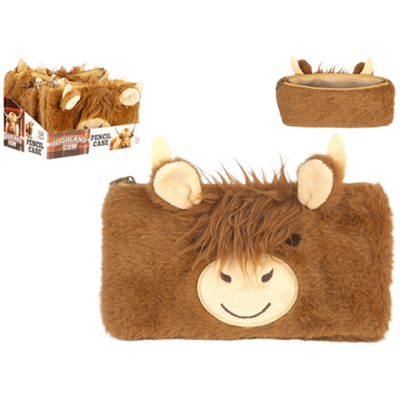Highland Cow 20cm Plush Pencil Case
