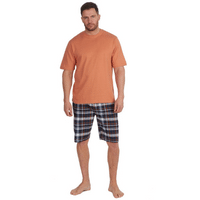 Mens Jersey T-Shirt + Woven Shorts Set Orange
