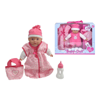 13" Vinyl Baby Doll With Sleep Bag & Accessories
