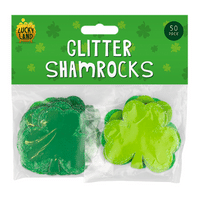 St. Patrick's Day Glitter Card Shamrocks 50 Pack