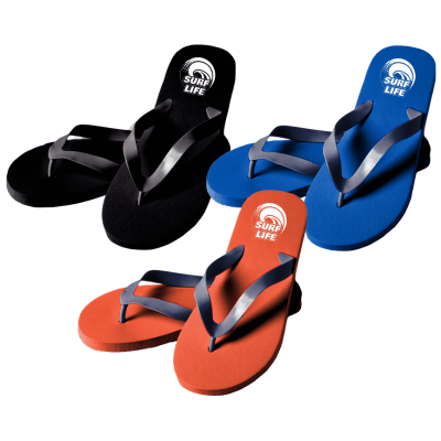 Flip Flop Surf Life Black/Orange/Blue Ladies Sizes 3-8