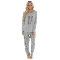 Ladies Sloth Design Jersey Pyjamas Set