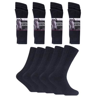 Mens Pro Sports 5 Pack Sports Socks Black