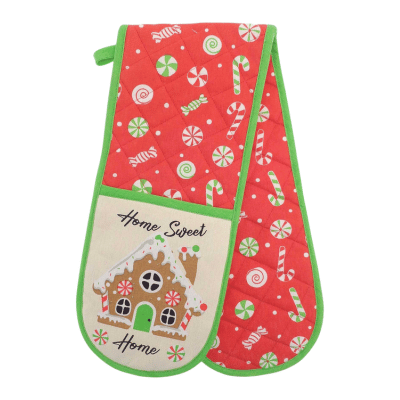 Christmas Candy Cane Double Oven Gloves