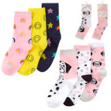 Girls 3 Pack Socks Dog Rainbow Design