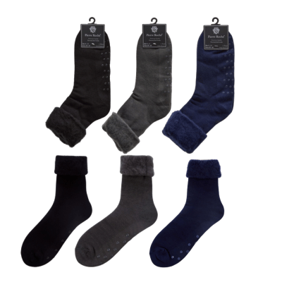 Mens Single Pair Bed Socks With Gripper