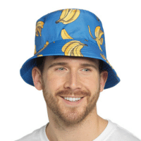 Mens Banana Printed Reversible Bucket Hat