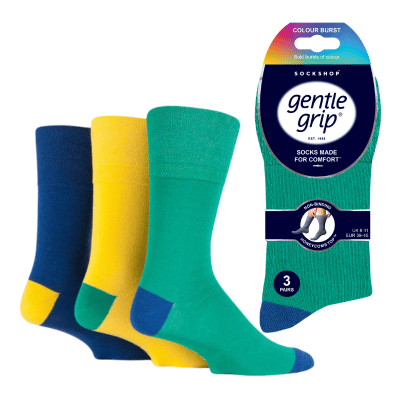 Mens Gentle Grip Socks Colourburst Leisure