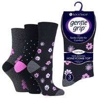 Ladies Gentle Grip Socks Floral Enchant
