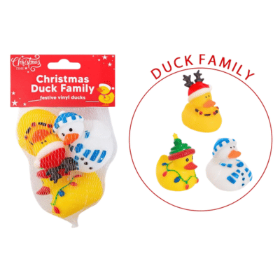 Christmas Bath Duck Family - Pack Of 3