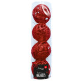 Red Hanging Baubles 4 Pack