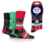 Mens Christmas Design Gentle Grip Socks