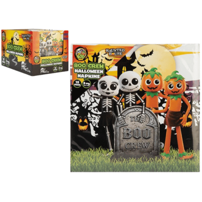 The Boo Crew Halloween 3PLY Napkins 33cm x 33cm - 15 Pack