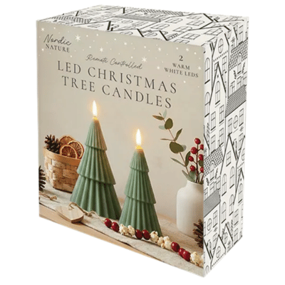 Set Of 2 LED Christmas Tree Candles
