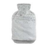 Grey Plush Hot Water Bottle With Pocket