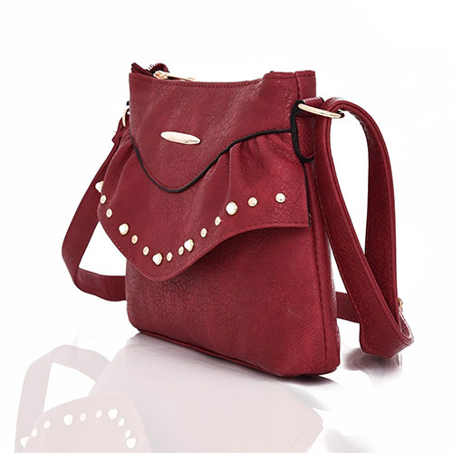 Sansa Studded Crossbody Bag Red