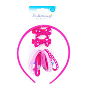 Girls Pink Hair Accessories Set 12 Pieces