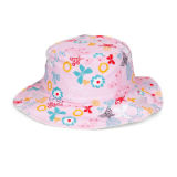 Girls Wide Brim Butterfly Print Hat