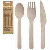 Eco Connections Birchwood Cutlery Pack Of 24