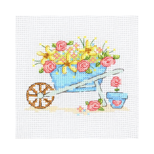 Mini Cross Stitch Kit 6x6" Garden Barrow Wholesale Stationary