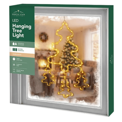LED Battery Operated Warm White Christmas Tree Hanging Light