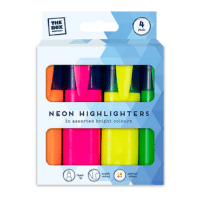 Neon Highlighter Pens 4 Pack Boxed