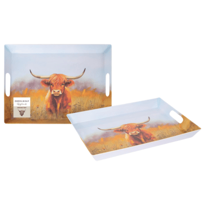 Coco & Gray Serving Tray Melamine 38cm Highland Cow