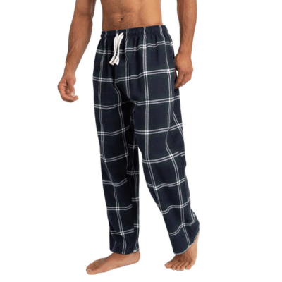 Mens Woven Navy Check Flannel Lounge Pants