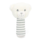 14cm Keeleco Baby White And Grey Bear Stick Rattle