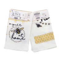 Bee at Home Design 3 Pack Tea Towel