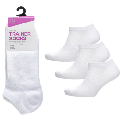Ladies Trainer Socks Plain White