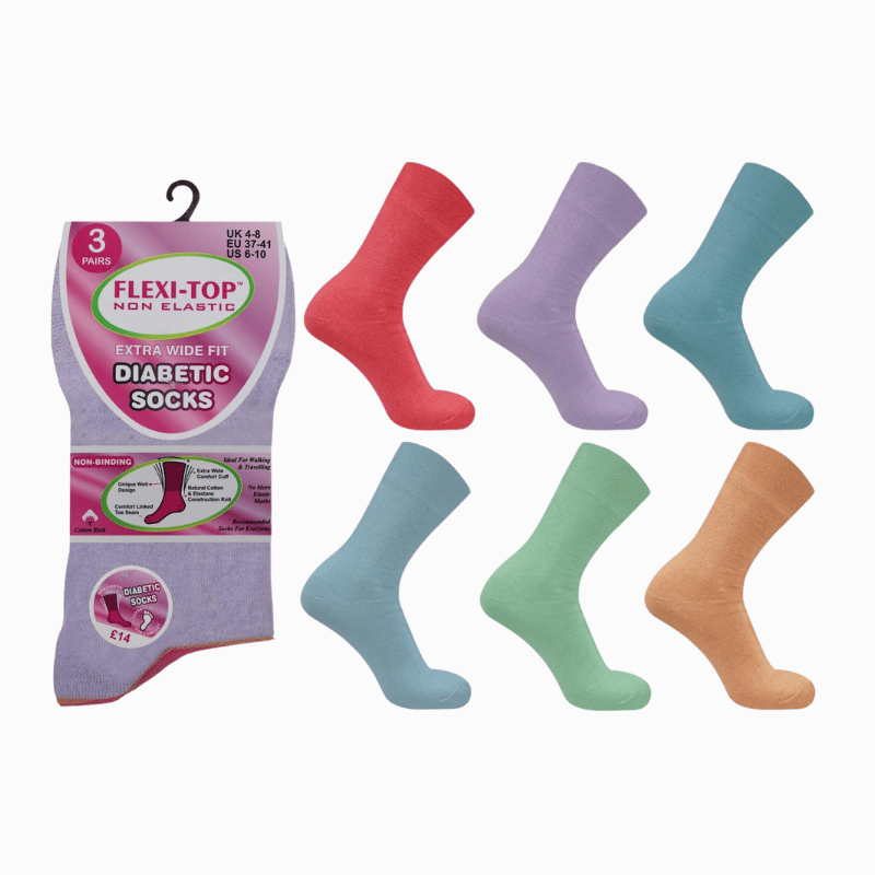 Ladies Flexi Top Socks Pastel