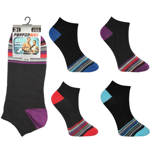 Mens Performax Trainer Socks Coloured Toe Seam Wholesale Socks