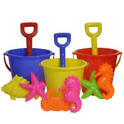 Coloured Round Bucket Spade & Mould Set